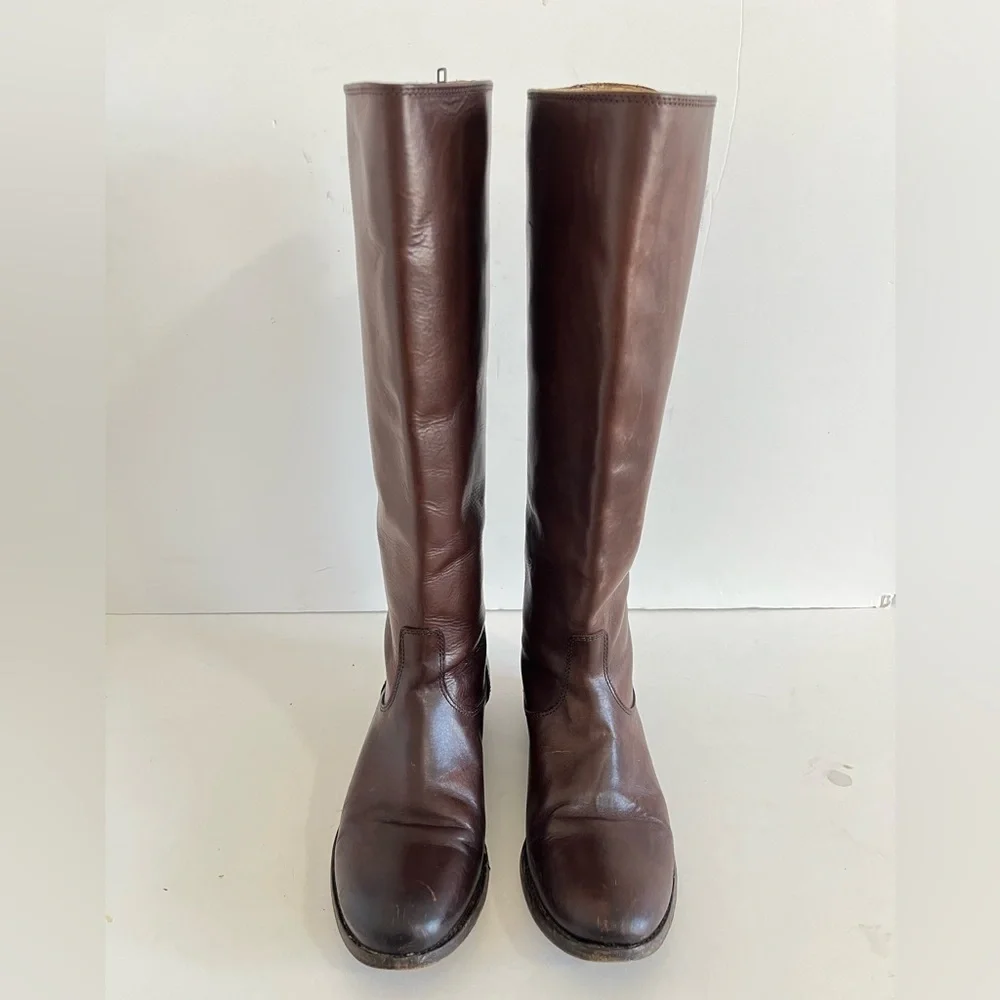 Frye Melissa Brown Leather Tall Riding Boots Size 7B
